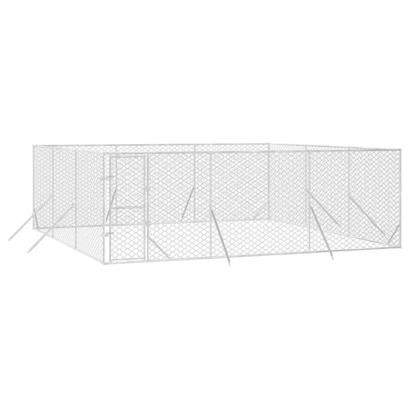 vidaXL Outdoor Dog Kennel Silver Multi-Size Galvanized Steel