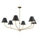 preview thumbnail 1 of 3, Xavier 6 Light Vibrant Gold + Matte Black Chandelier