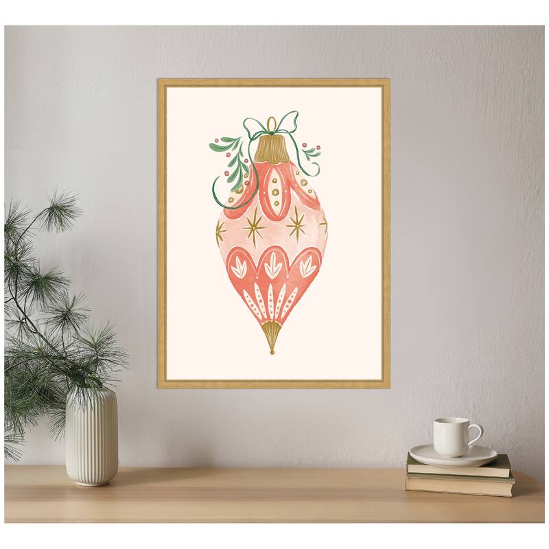 Kate and Laurel Sylvie Framed Canvas Holiday Ornament Collection 1 by Jill Labieniec