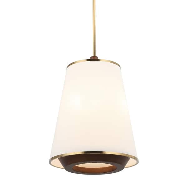 slide 2 of 8, Varaluz Desert Flyer 3-Light Pendant - Satin Brass/Medium Walnut Brass, Natural, Brown