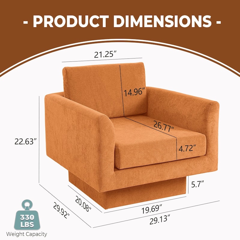 360° Swivel Accent Chair Modern Upholstered Living Room Chair Barrel Chairs