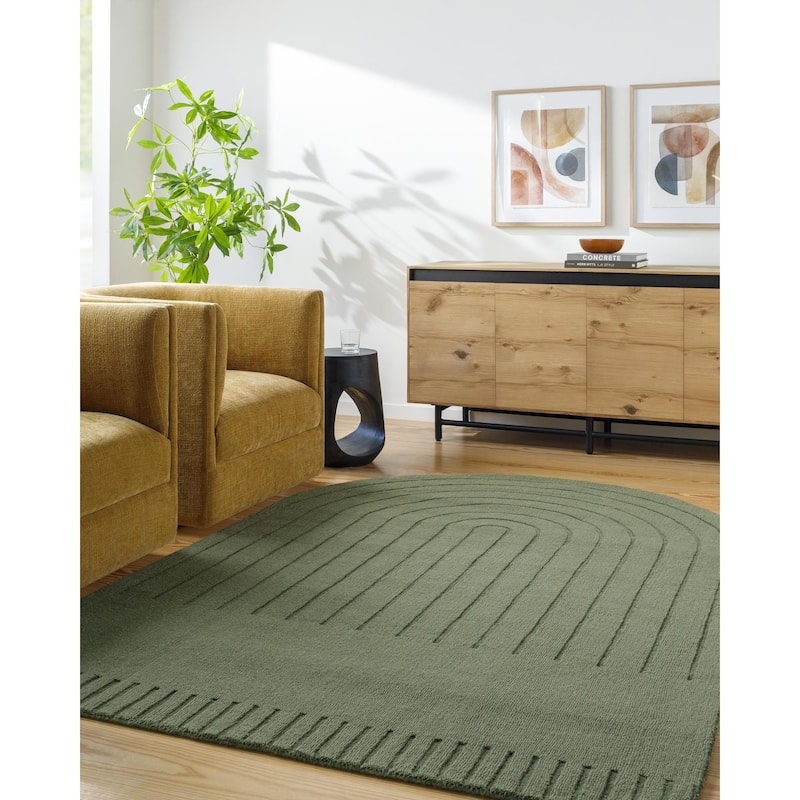 Livabliss Mystique Modern & Contemporary Geometric Area Rug - Sage - 9' x 12'