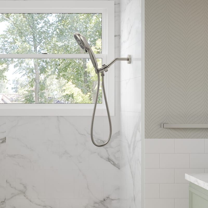 GRANDJOY Modern 5-Spray Handheld Shower Head with 5" Wall Mounted Design