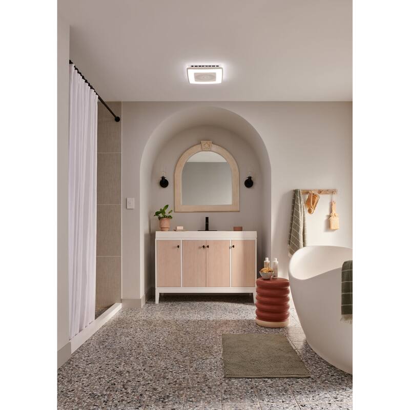 Broan VC110CCT 110 CFM 1.5 Sone Ceiling Mounted Voice Control Bath Fan