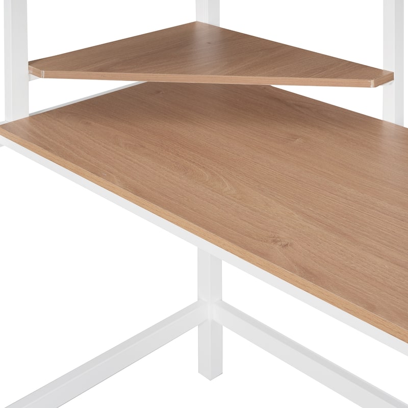 Twin Metal Loft Bed with Desk and Shelve