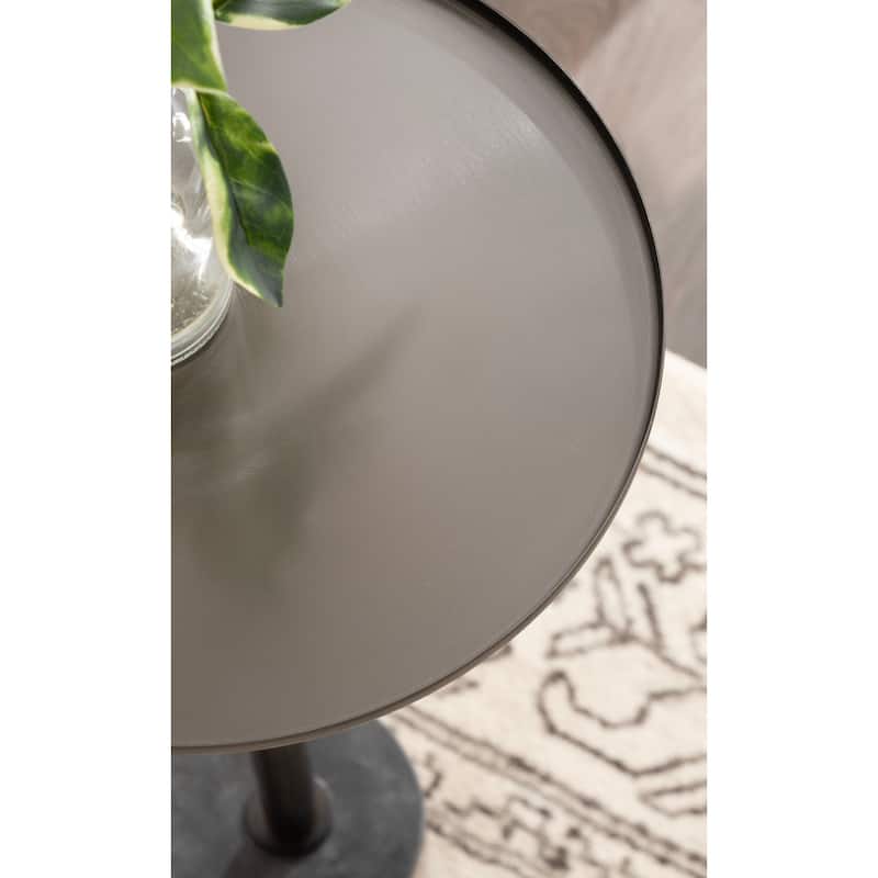 Kate and Laurel Vanora Metal and Marble Drink Table