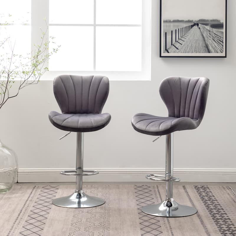 Roundhill Furniture Ellston - Taburete Giratorio Tapizado Muebles (2
