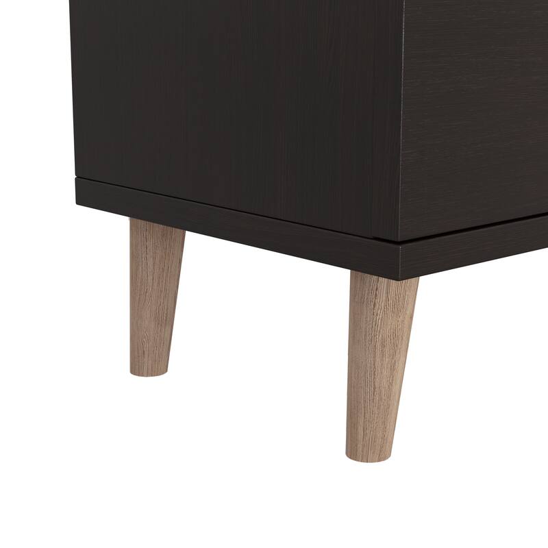 DH BASIC Mid-Century Modern Cappuccino 4-Drawer Chest by Denhour