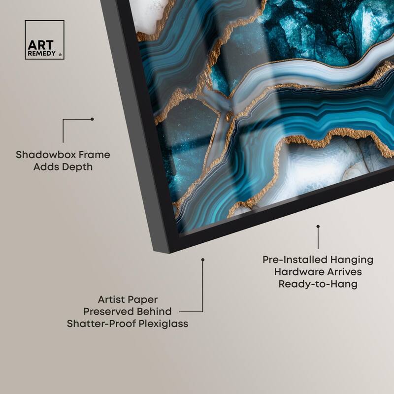 Teal Tectonic III Shadowbox by Art Remedy