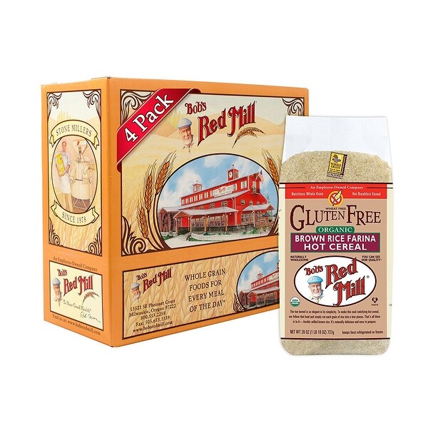 Bob's Red Mill Organic Brown Rice Farina Creamy Rice Hot Cereal - 26 oz - Case of 4