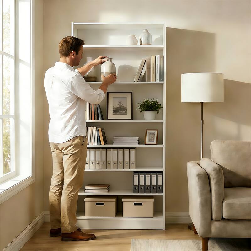 9-Tier Tall Wood Shoe Storage Cabinet with Adjustable Shelves for Entryway
