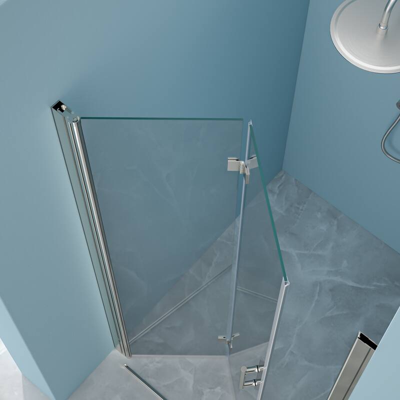 Bi-Fold Frameless Shower Door with Tempered Glass