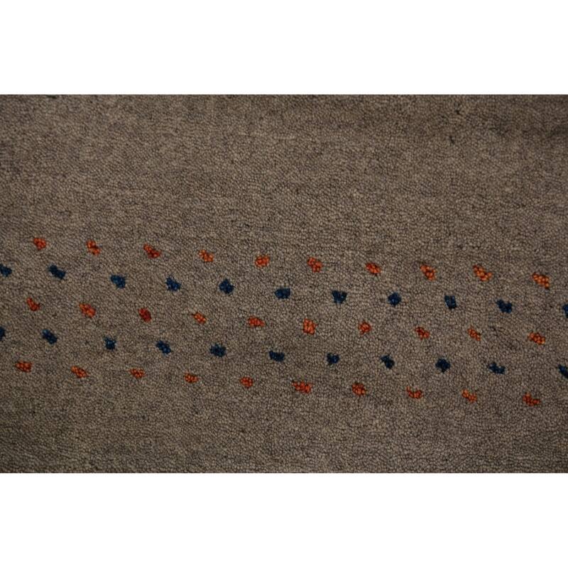 Tribal Gabbeh Oriental Rug Hand-Knotted Multi-Color Wool Carpet - 5'9" x 8'0"