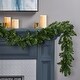 preview thumbnail 1 of 4, 9-foot Norway Spruce Pre-Lit Warm White LED Artificial Christmas Garland by Christopher Knight Home - led - clear led - clear