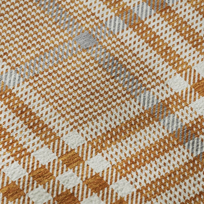 Premium Washable Super Soft Modern Plaid Mayfield Rug