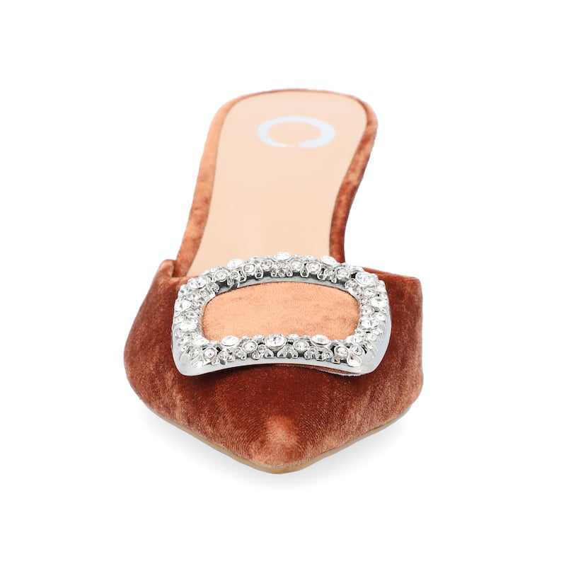 Journee Collection Women's Rishie Slip On Kitten Heel Mule Pump - Brown - 9