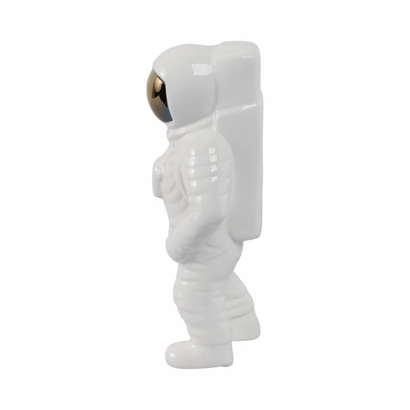 Modern Ceramic Astronaut Figurine Statue - 11"