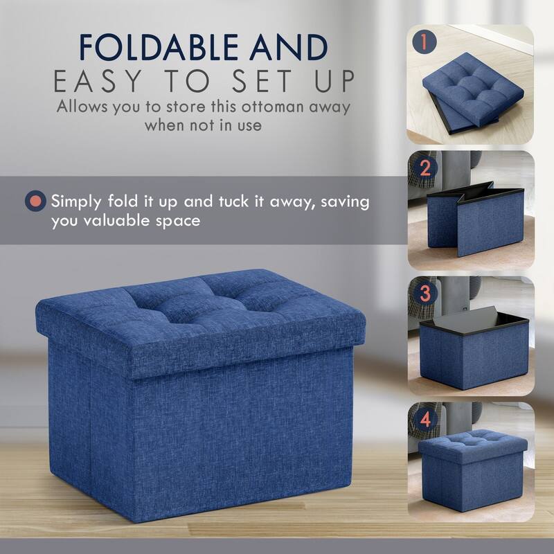 Small Foldable Rectangle Storage Ottoman