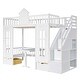 preview thumbnail 6 of 25, Playhouse Twin Bunk Bed with Changeable Table, Convertible Upper Bed, Down Desk