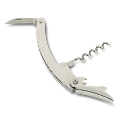 Curata Stainless Steel Bar Tool with Corkscrew Bottle Opener and Foil Cutter