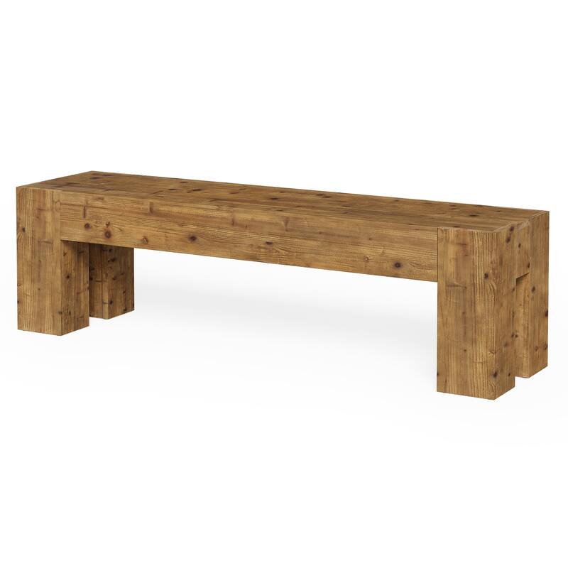 Solid Wood Bench, 47" Rustic Extra Long Heavy Duty Entryway Bench