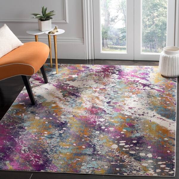 Uphome Boho Abstract Bathroom Runner Rug Blue Plant Non-Slip Long