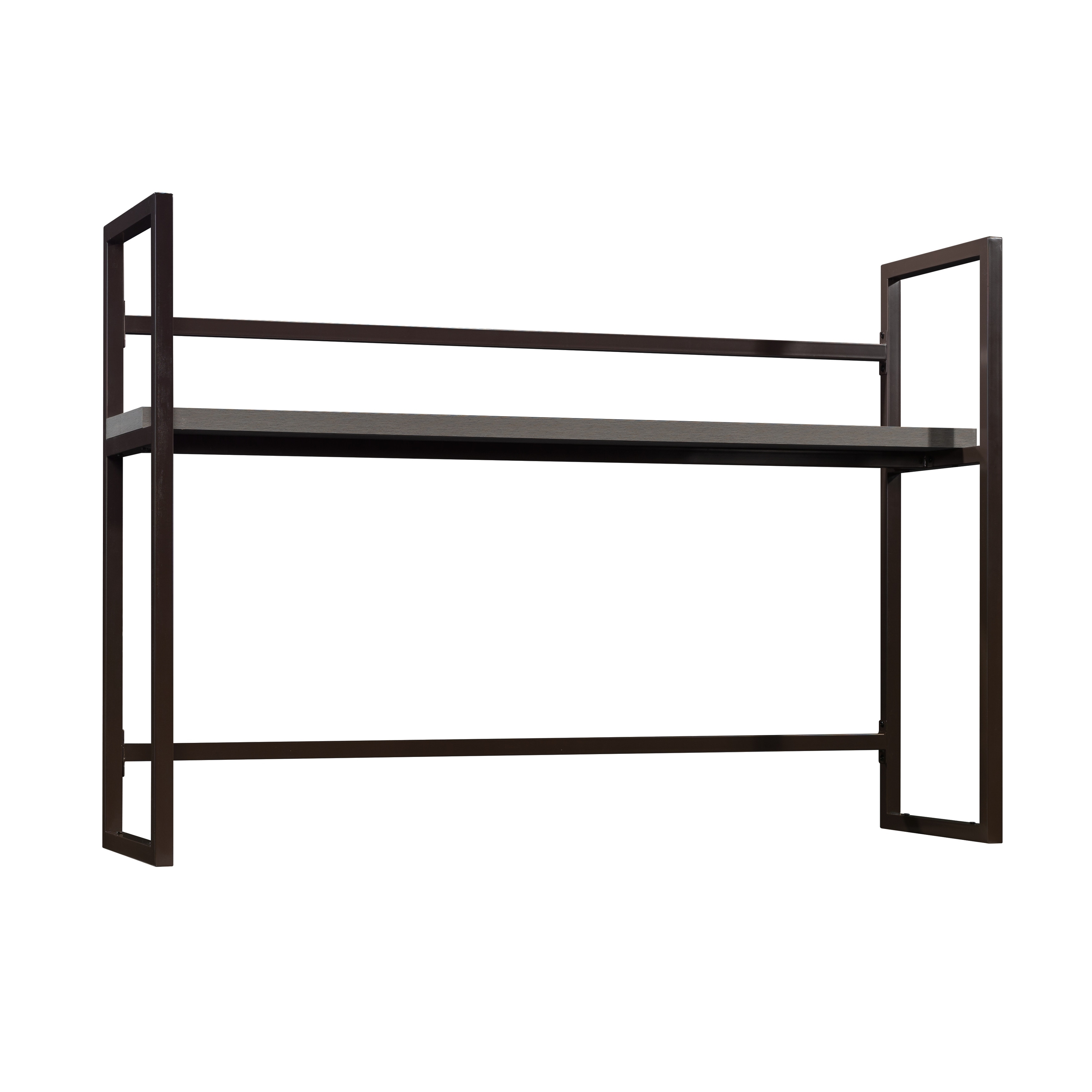 Wood Hutch with 1-Inch Thick Top, Brown - 60.00" W x 16.54" D x 42.28" H