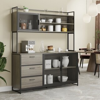 Kitchen Pantry Storage Cabinet Microwave Storage Cabinet  Buffet
