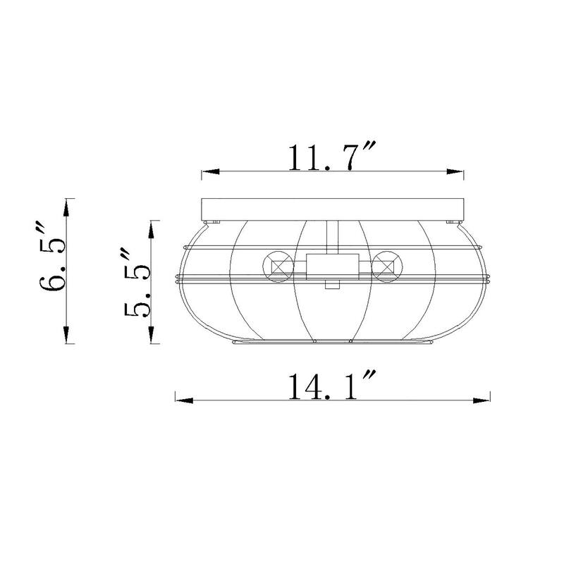 Antoine 3-Light Metal Dome Cage Flush Mount