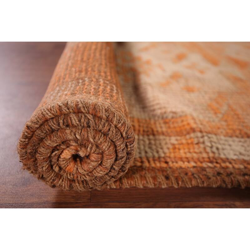 Transitional Oushak Turkish Vintage Runner Rug Handmade Wool Carpet - 2'10"x 11'2"