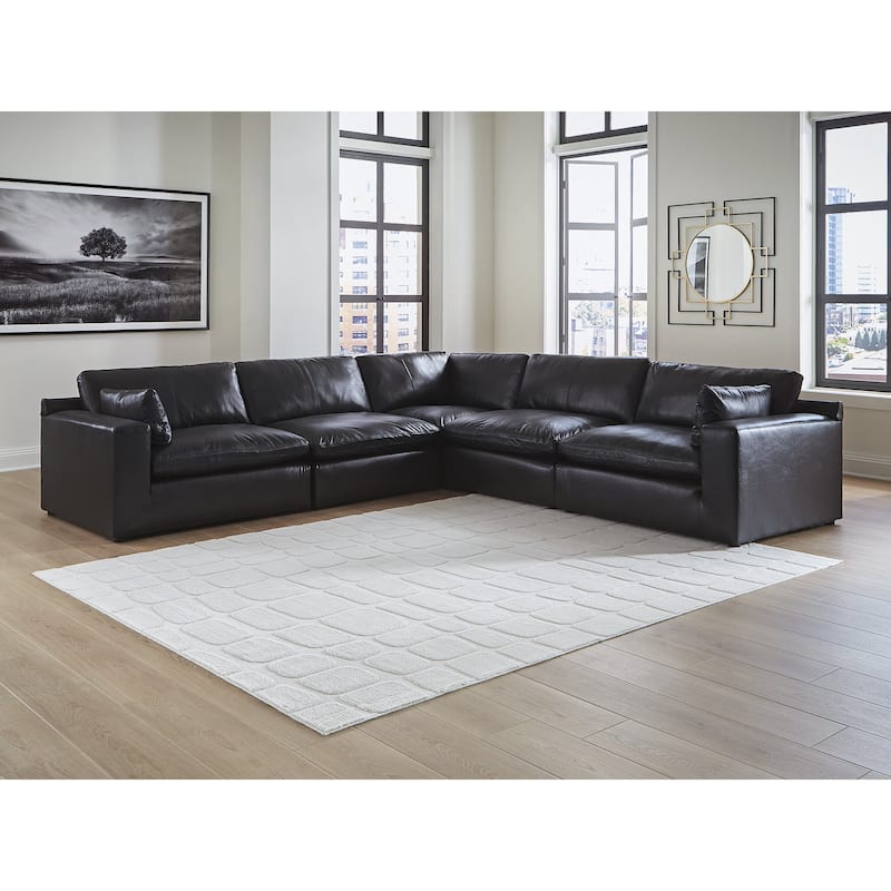 Signature Design by Ashley Emilia Black 5-Piece Sectional - 130" W x 130" D x 36" H