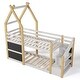 preview thumbnail 13 of 11, House Bunk Bed with White Storage Staircase and 2 Blackboards