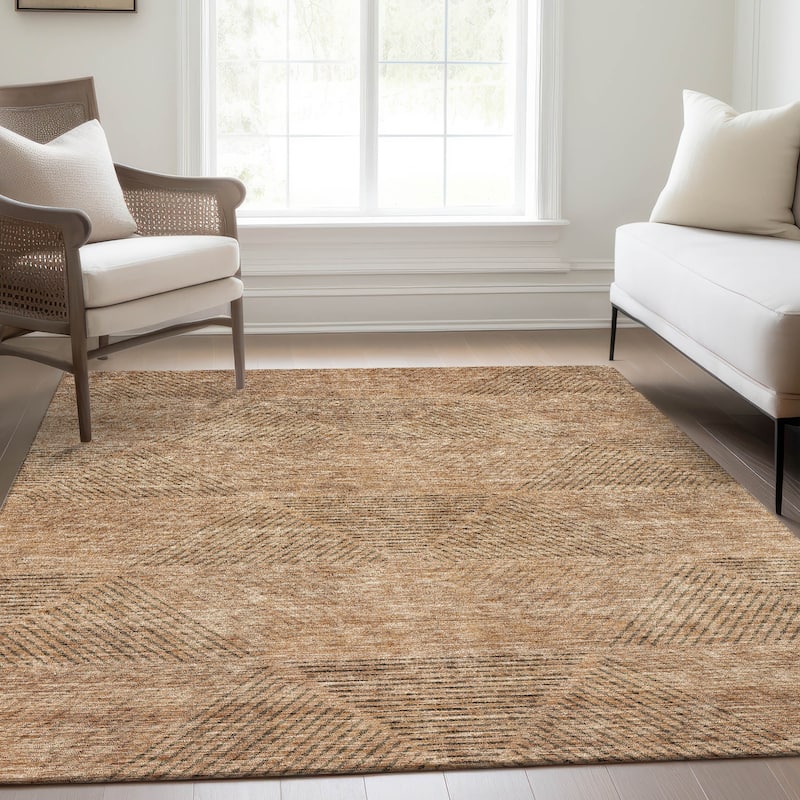 Machine Washable Indoor/ Outdoor Chantille Contemporary Prism Rug