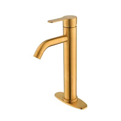 High Quality Brushed Gold Single Stem Bathroom Sink Faucet