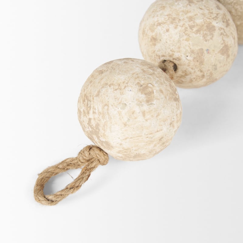Varamala Beige / Dark Beige Paper Mache Sphere Garland
