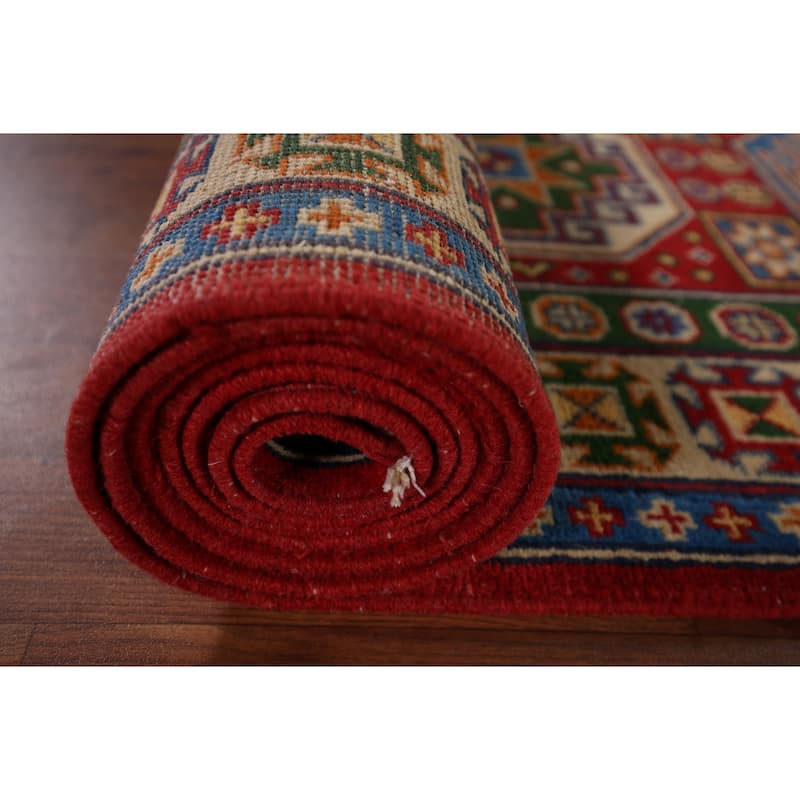 Kazak Oriental Runner Rug Handmade Traditional Red Wool Carpet - 2'9" x 13'1"