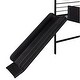 preview thumbnail 11 of 31, Metal House Bed Twin Size Loft Bed for Kids with Slide, Blackboard, Ladder Mosquito Net Brackets and Roof, Fun Platform Bed