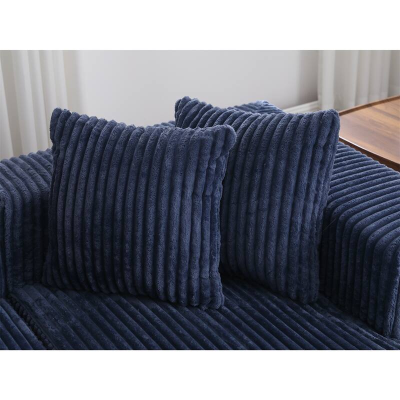 131" Modular Corduroy Sectional U-shaped 4 Seater Couch