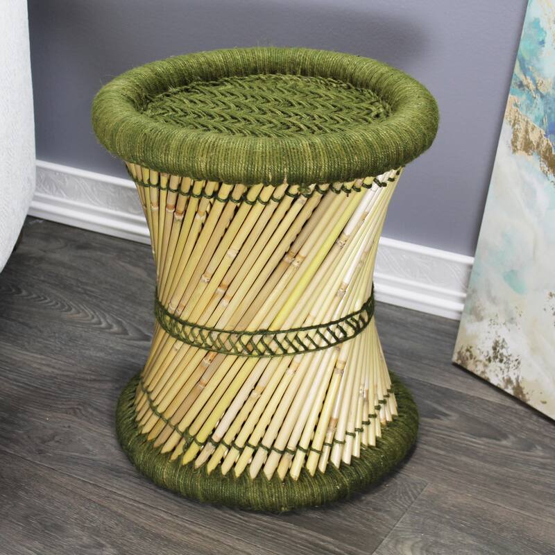 Natural Geo Moray Decorative Handwoven Jute Accent Stool