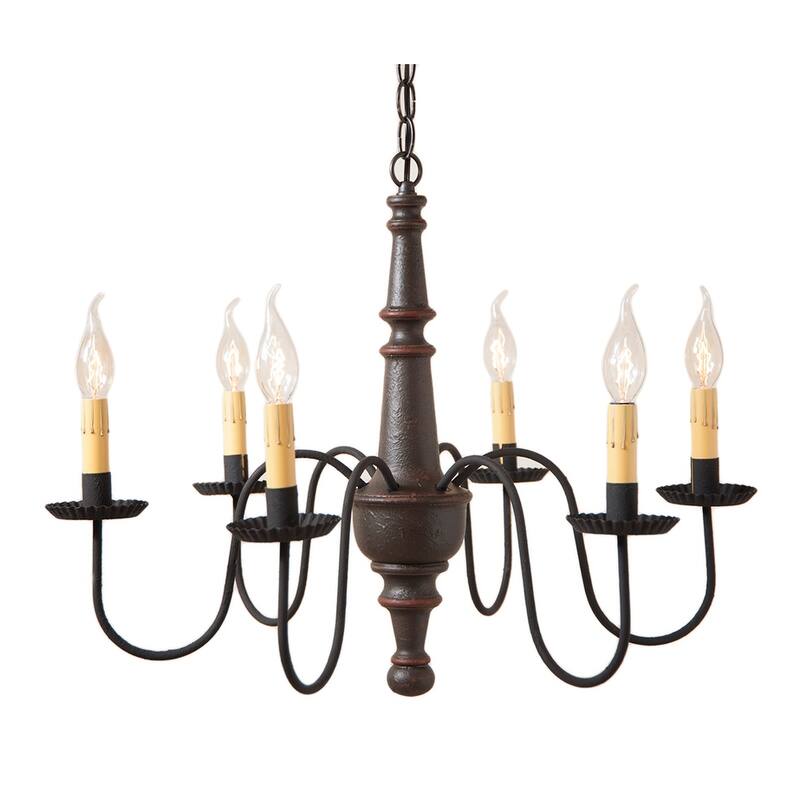 Harrison Chandelier In Espresso With Salem Brick - 19 X 26.75 X 26.75 inches