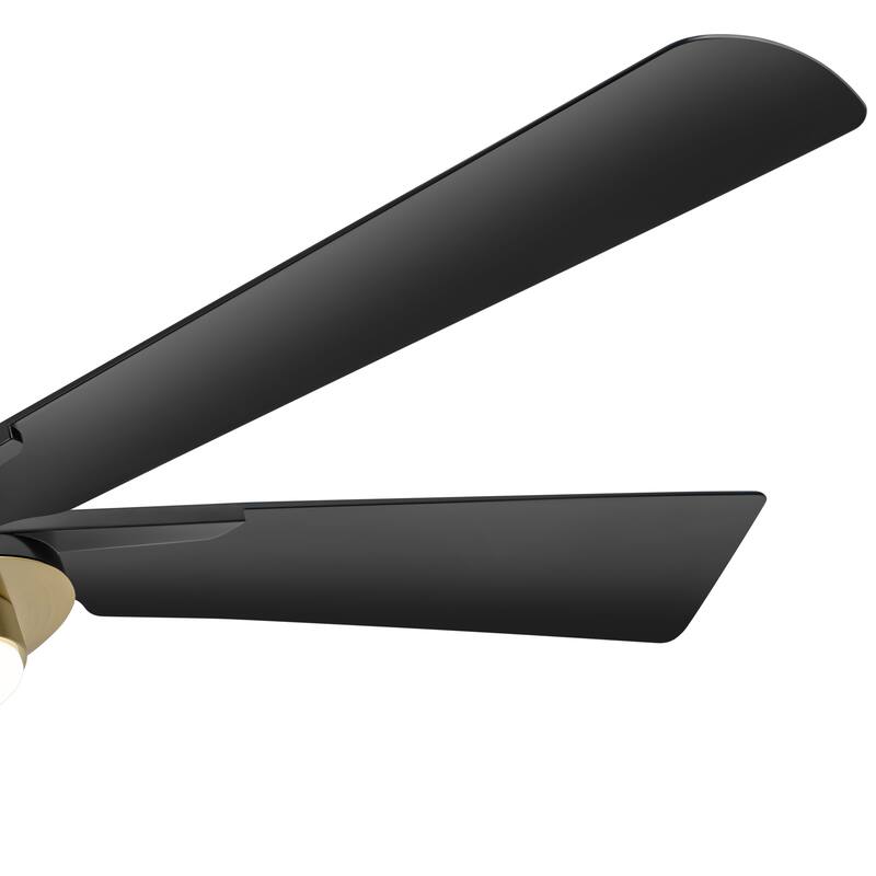 60" Modern Black ABS 5-Blade Propeller Ceiling Fan with Light and Remote