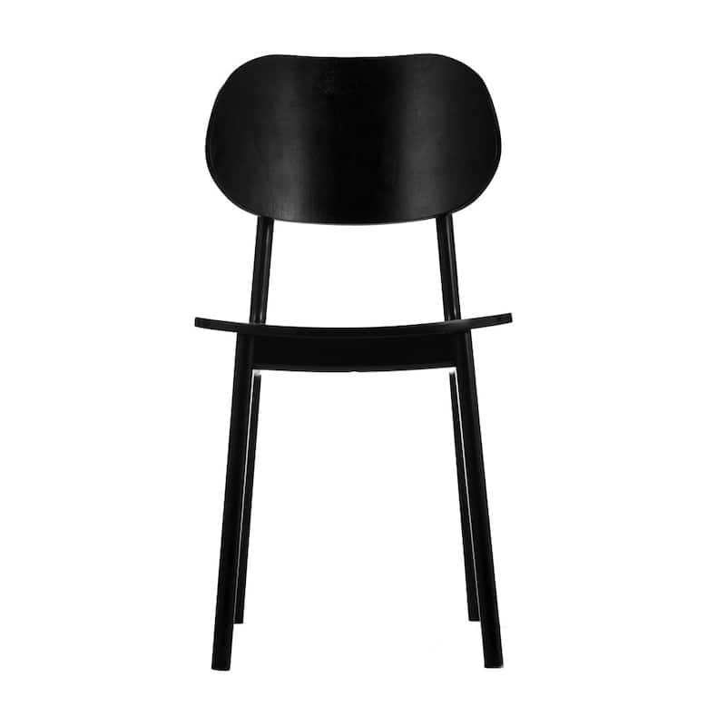 Set of 2 Commercial Solid Wood Dining Chair with Curved Backrest - 17.25"W x 20.75"D x 33.25"H