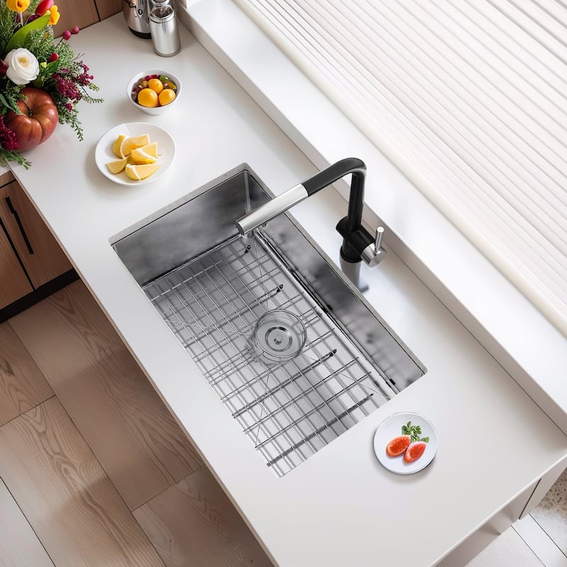 Undermount Kitchen Sink 16 Gauge Stainless Steel Single Bowl - 32 x 19 x 10 Inch Deep Basin