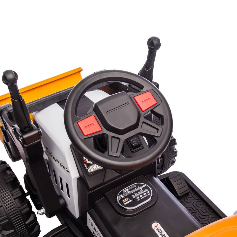 24v Kids Ride-On Electric Tractor Toy W/Parent Remote Control,3-Speed Adjustable,Built-In Music Player,Led Tail-Light