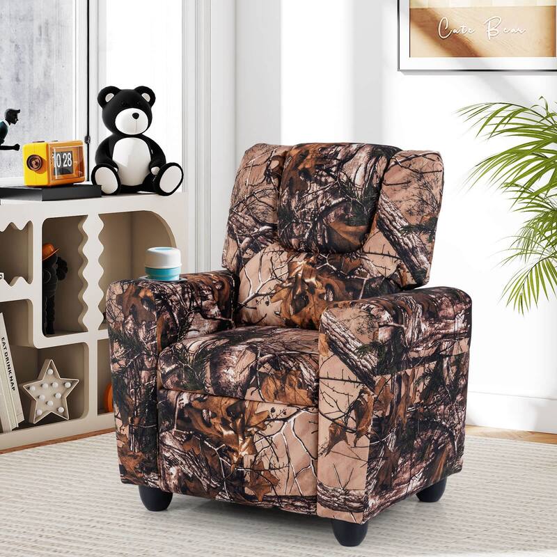 Costway Kids Recliner with Cup Holder with Adjustable Backrest &