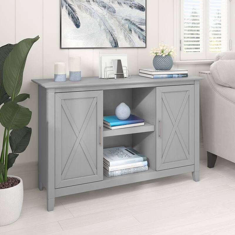 Key West Accent Cabinet with Doors by Bush Furniture - Cape Cod Gray