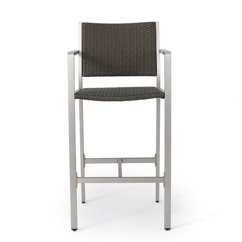 Cape Coral Outdoor Aluminum 30 Inch Barstools (Set of 4) by Christopher Knight Home