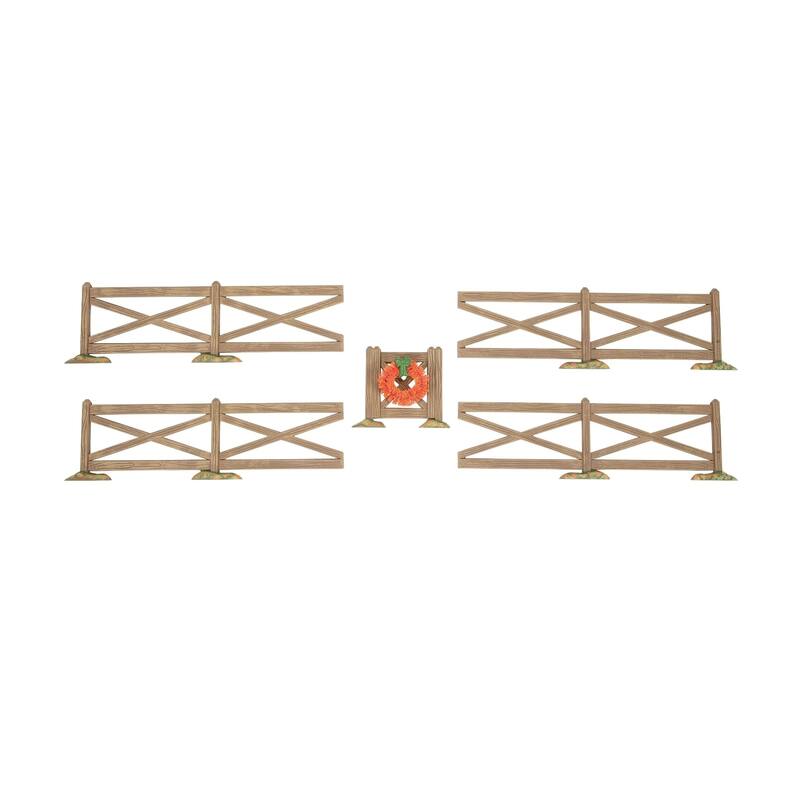 Department 56 Brown Crossbuck Fence Set - Set of 5 - 6014716