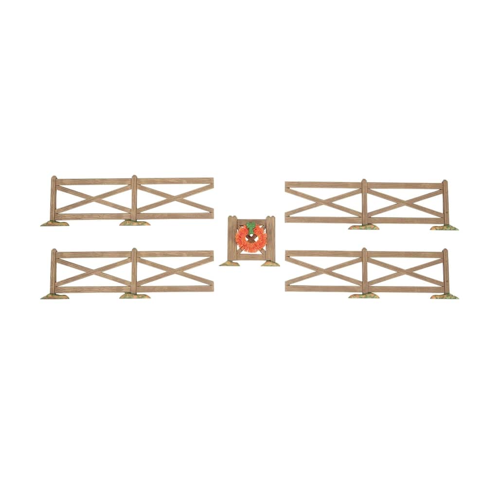 Department 56 Brown Crossbuck Fence Set - Set of 5 - 6014716