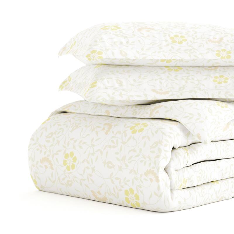 Becky Cameron 3 Piece Spring Vines Print Duvet Cover Set